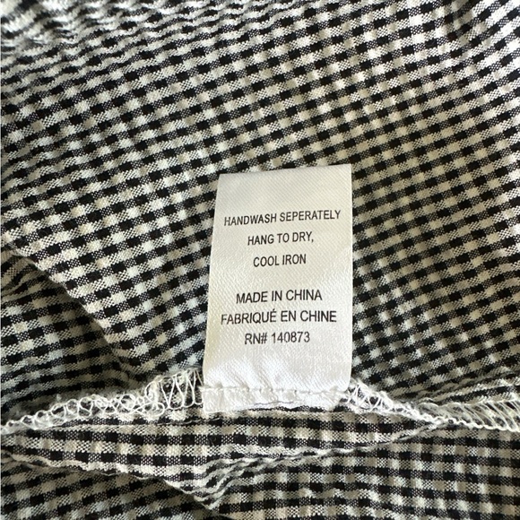 LOVESHACKFANCY Black & White Gingham Ruffle Mini Dress Size S - Picture 6 of 6